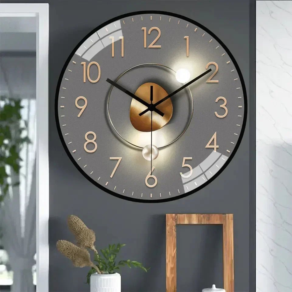 Wall Clock Silent Quartz Warm LED 20cm Diameter