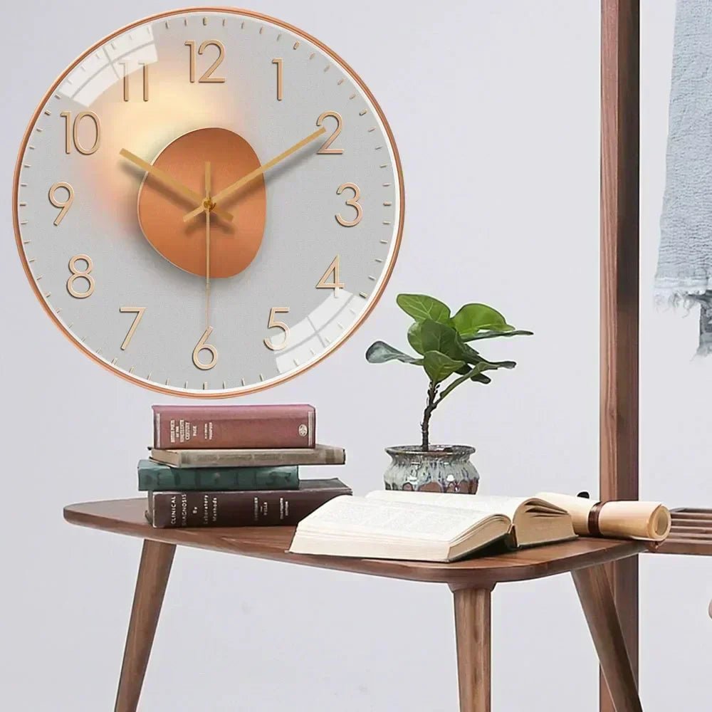 Wall Clock Silent Quartz Warm LED 20cm Diameter