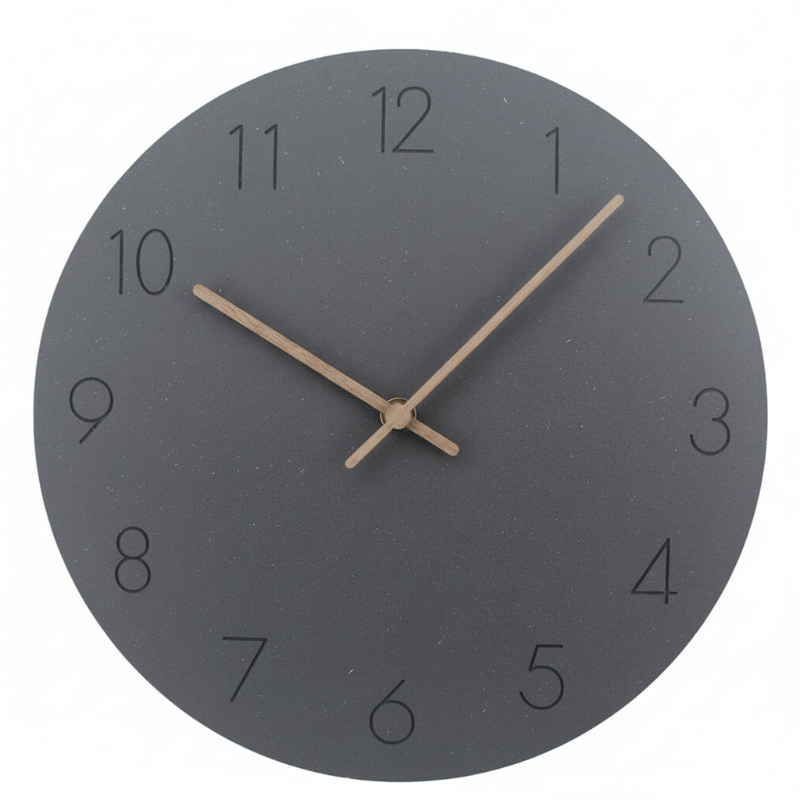 Wall Clock Silent Scandinavian Design Walnut Hands