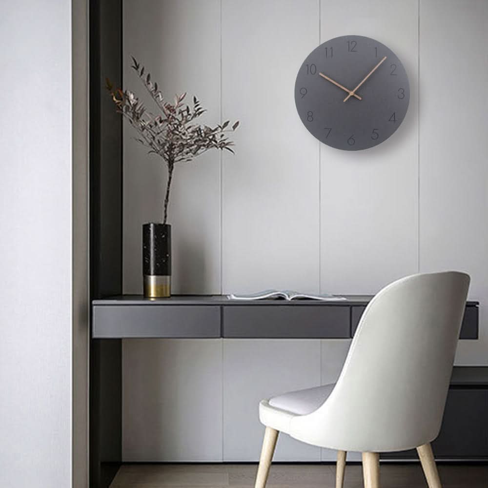 Wall Clock Silent Scandinavian Design Walnut Hands