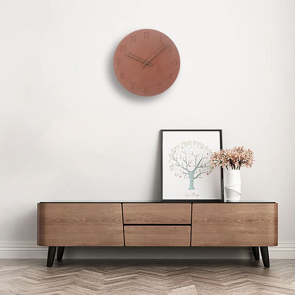Wall Clock Silent Scandinavian Design Walnut Hands