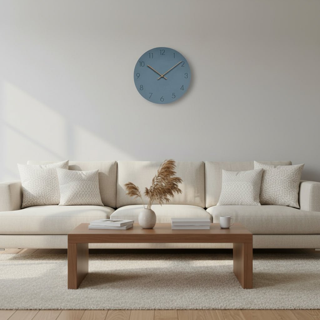 Wall Clock Silent Scandinavian Design Walnut Hands