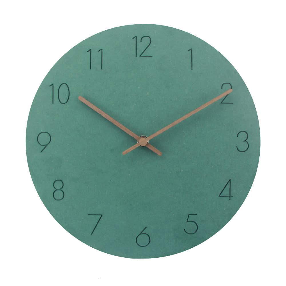 Wall Clock Silent Scandinavian Design Walnut Hands