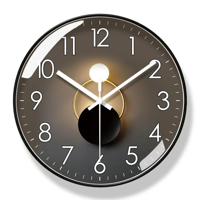 Wall Clock Square Silent Quartz Glass Cover