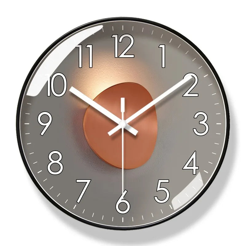 Wall Clock Square Silent Quartz Glass Cover