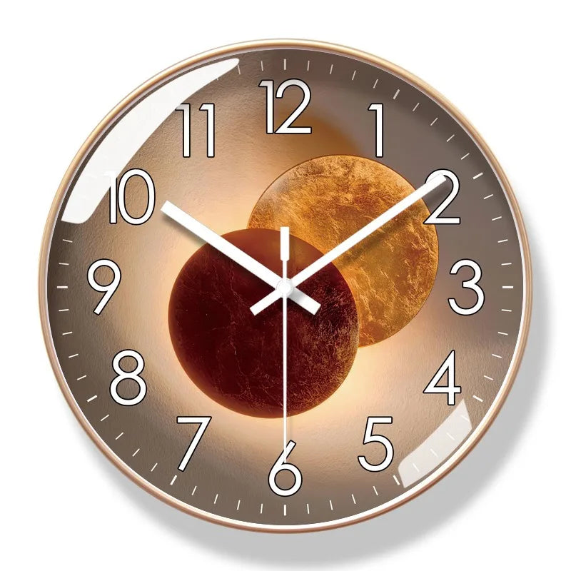 Wall Clock Square Silent Quartz Glass Cover