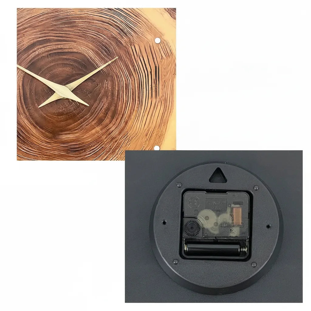 Wall Clock Tree Slice Wood Face Silent Quartz Movement