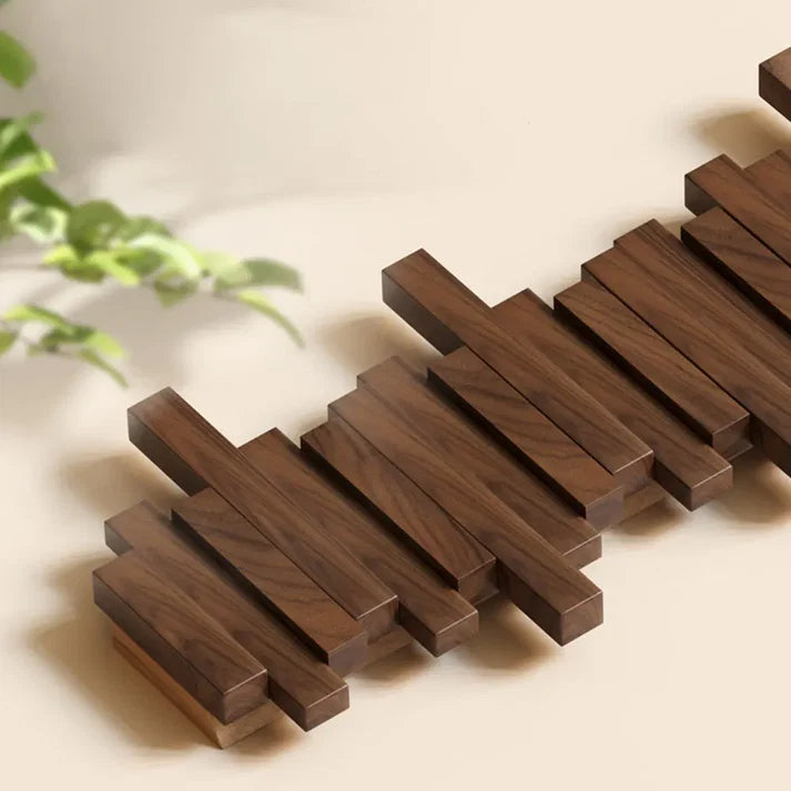 Wall Coat Rack Fold-Flat Hooks Solid Wood