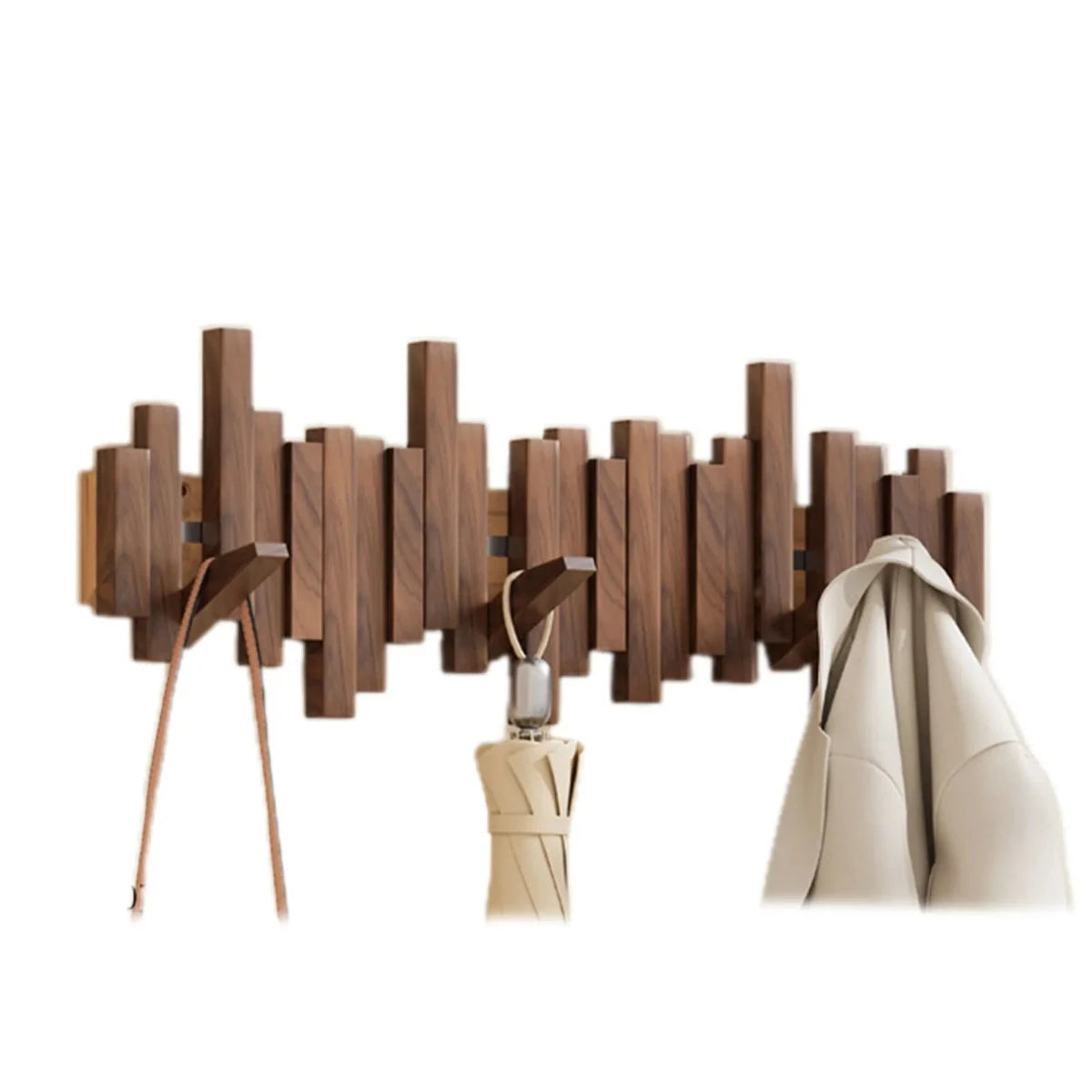 Wall Coat Rack Piano Design Solid Walnut & Beech