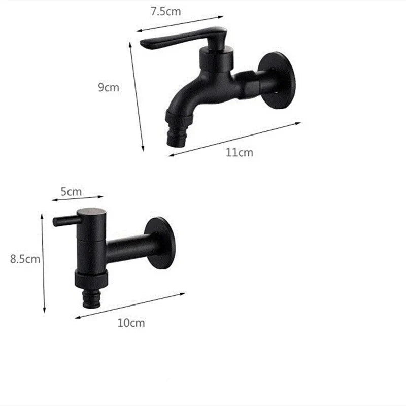 Wall Faucet Solid Brass Matte Black