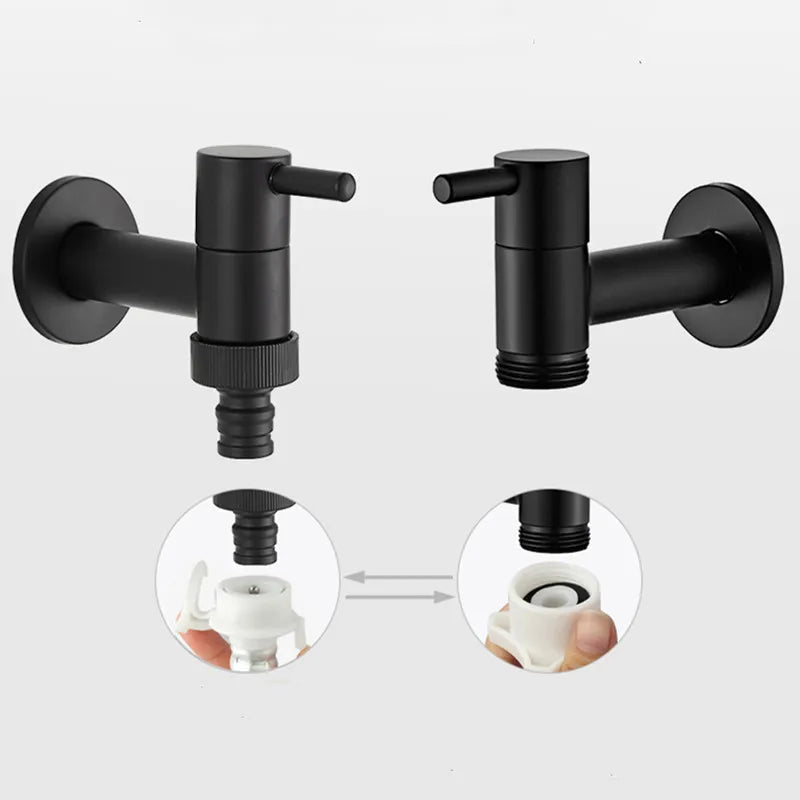 Wall Faucet Solid Brass Matte Black