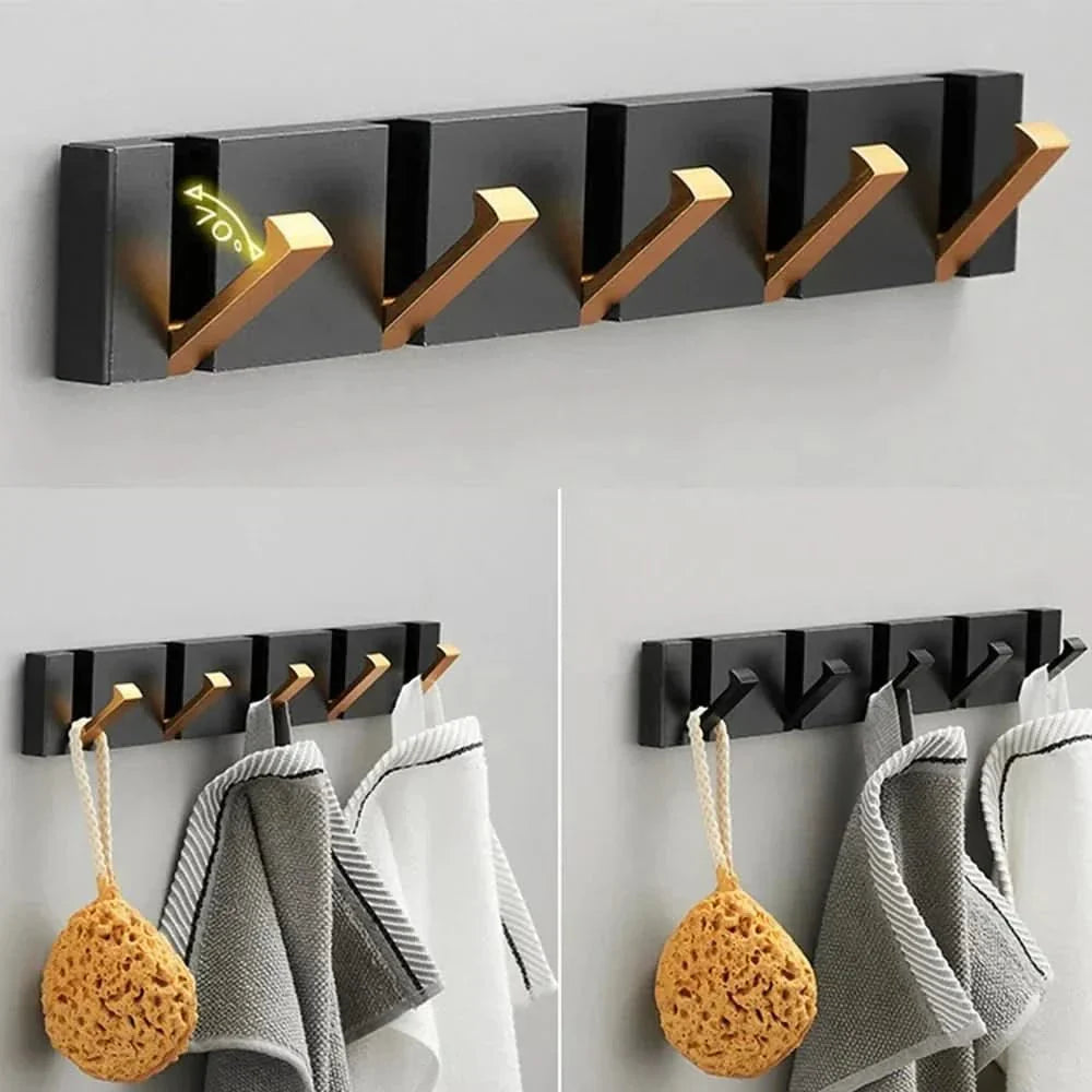 Wall Hook Fold-Flat Aerospace Aluminum Self-Adhesive & Screw-Mount