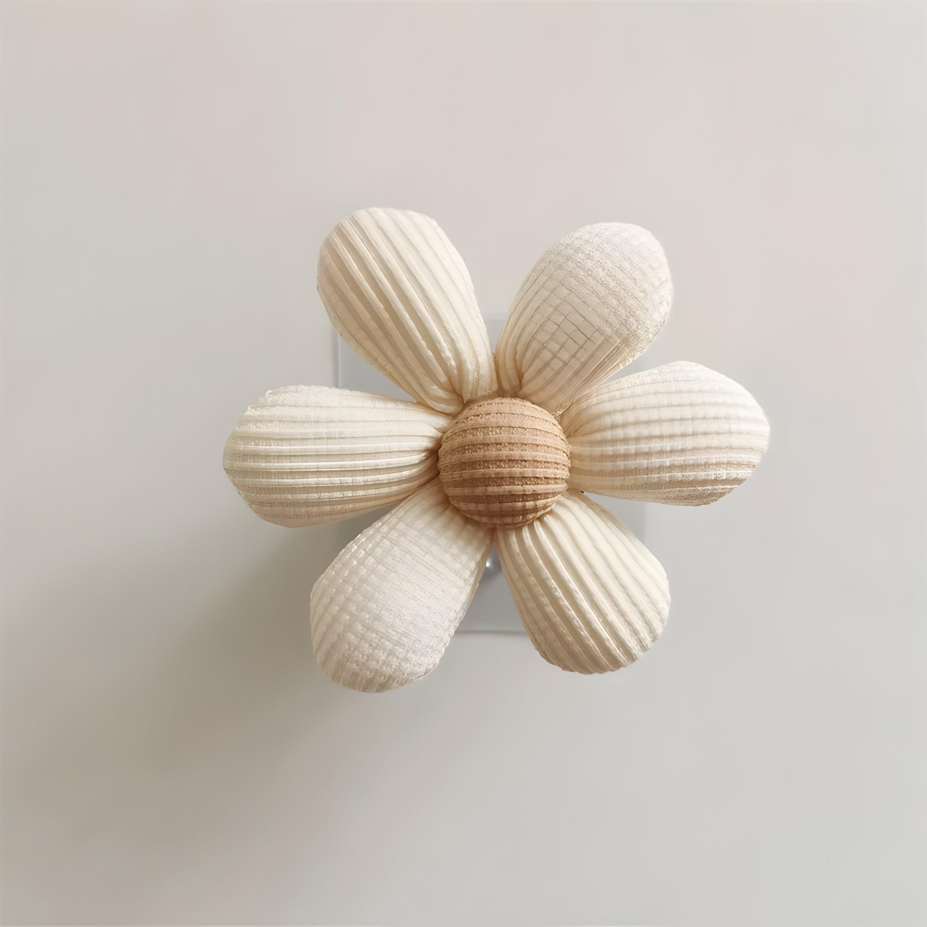 Wall Hook Natural Wood Floral Pattern Compact Size