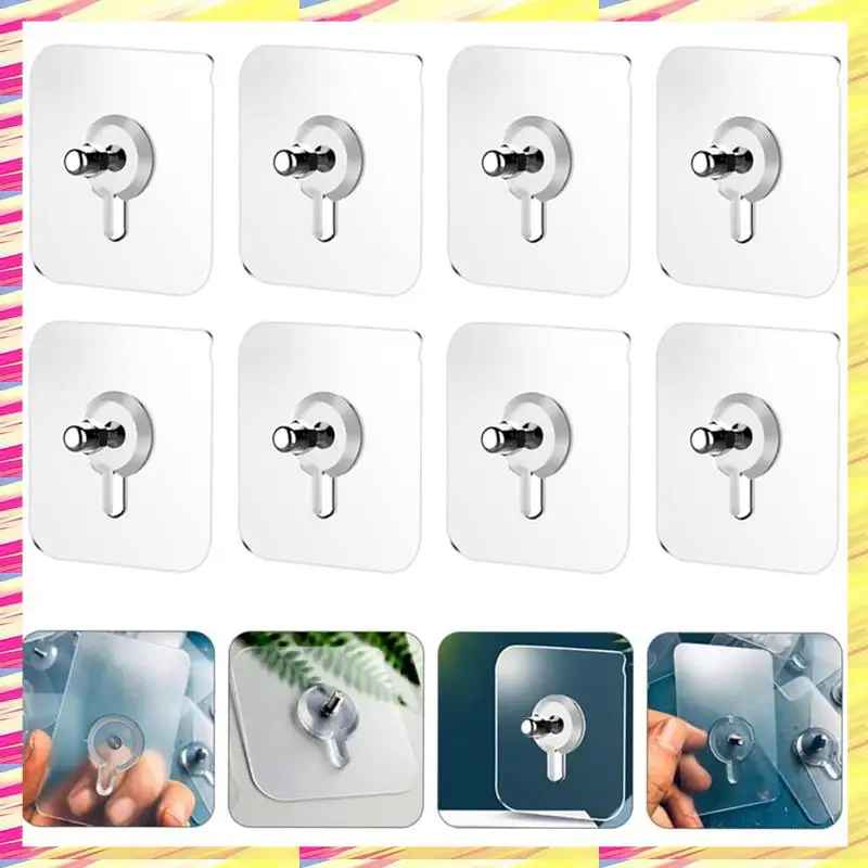 Wall Hook Self-Adhesive Transparent 11 Lb Capacity