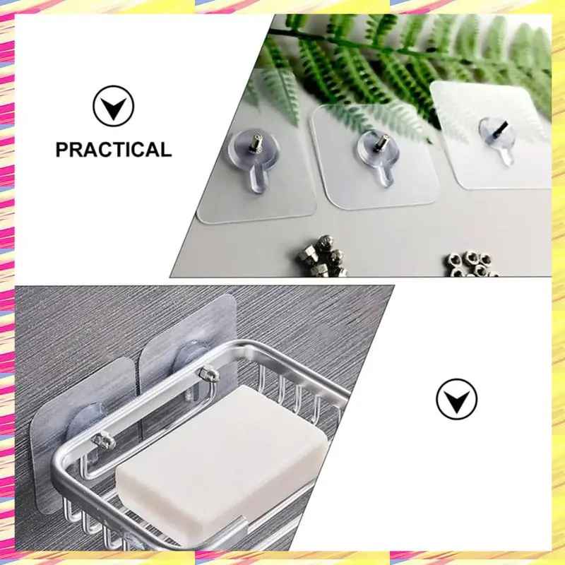 Wall Hook Self-Adhesive Transparent 11 Lb Capacity