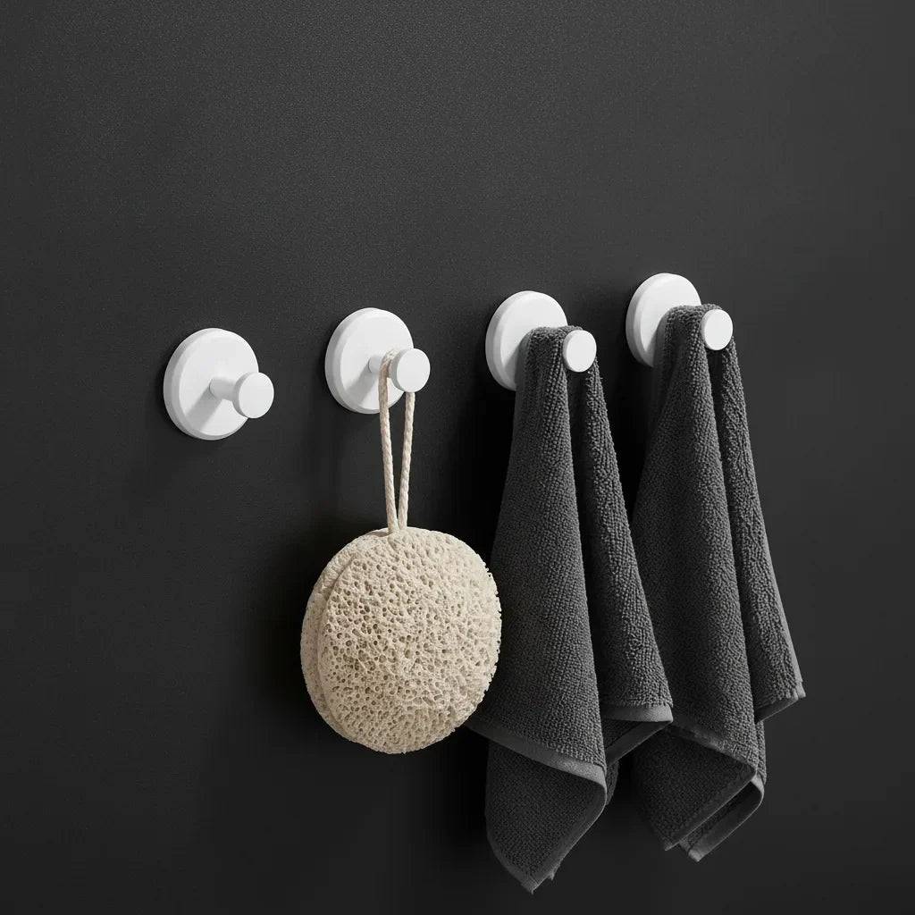 Wall Hooks Drill-Free Suction Cup Repositionable Set Of 4