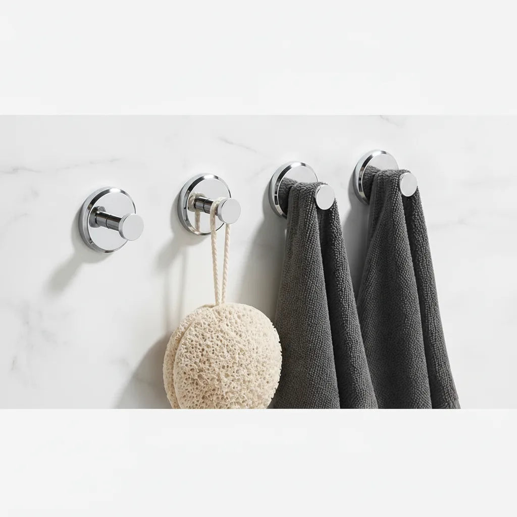 Wall Hooks Drill-Free Suction Cup Repositionable Set Of 4