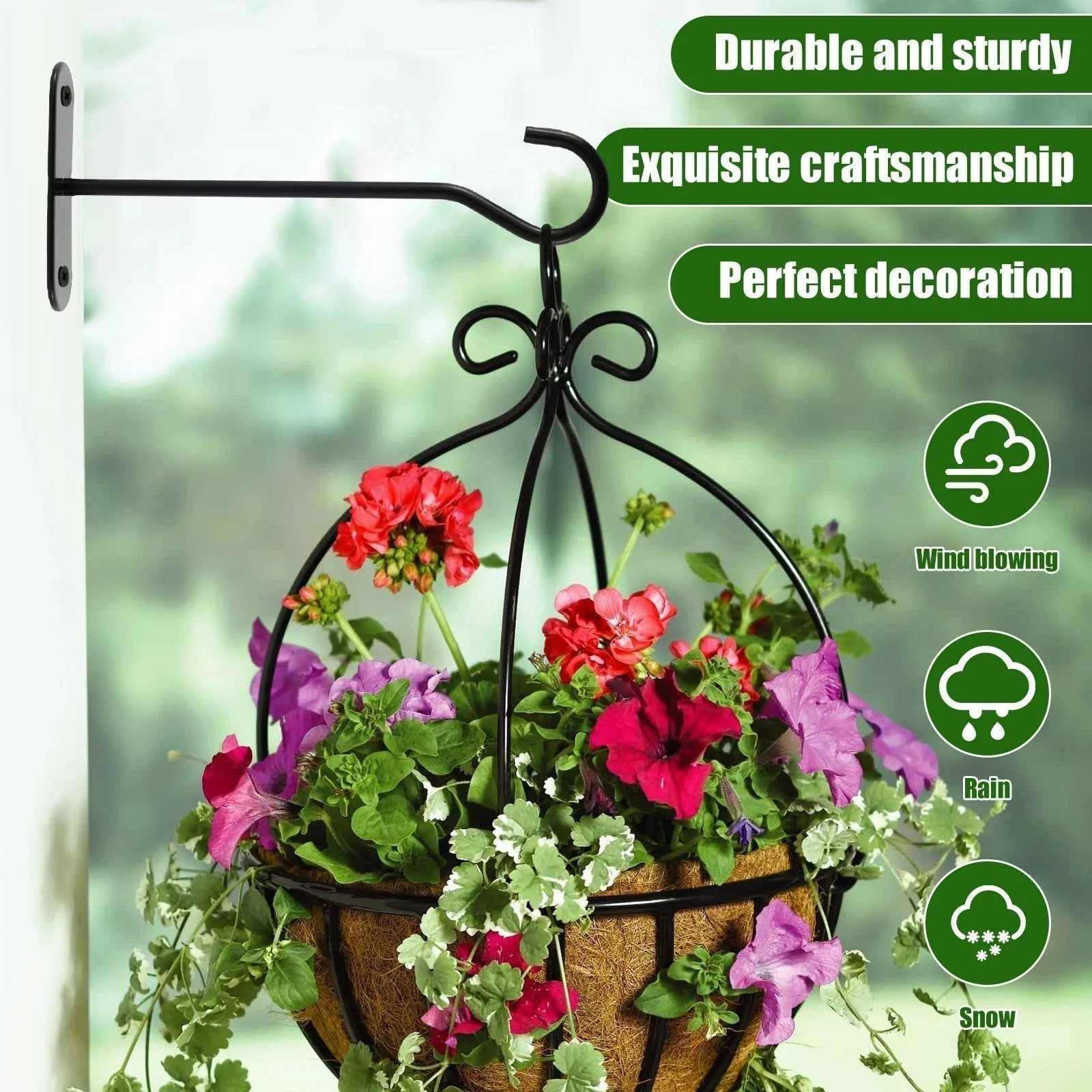 Wall Hooks Iron 22 Lb Capacity Set of 4
