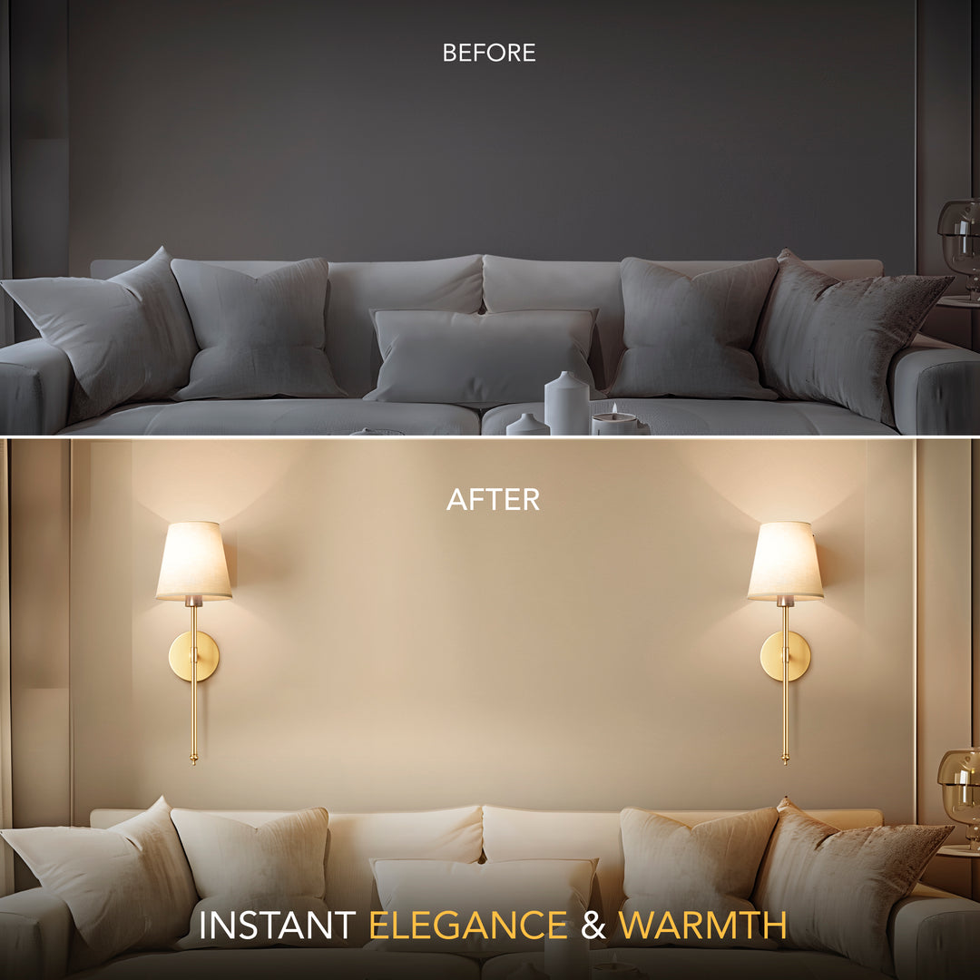 Wall Lamp Battery-Operated Remote & Timer Adhesive Mount
