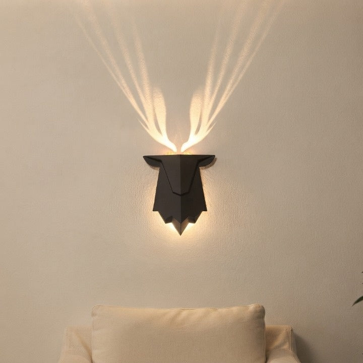 Wall Lamp Deer Silhouette Dimmable & Remote USB Rechargeable