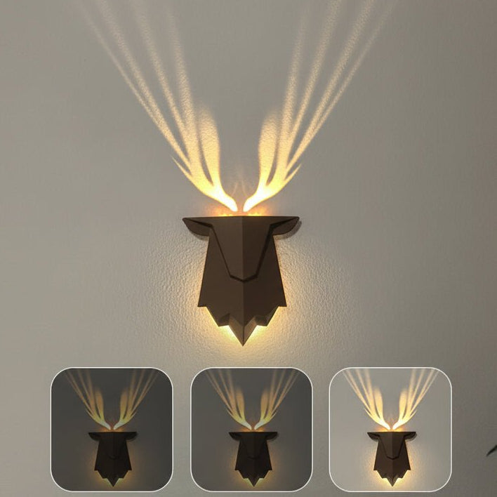 Wall Lamp Deer Silhouette Dimmable & Remote USB Rechargeable