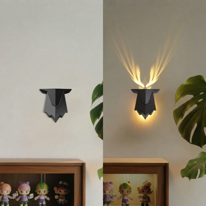 Wall Lamp Deer Silhouette Dimmable & Remote USB Rechargeable