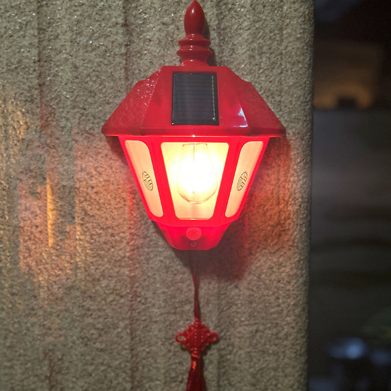Wall Lantern Solar-Powered Weatherproof Fu Symbol