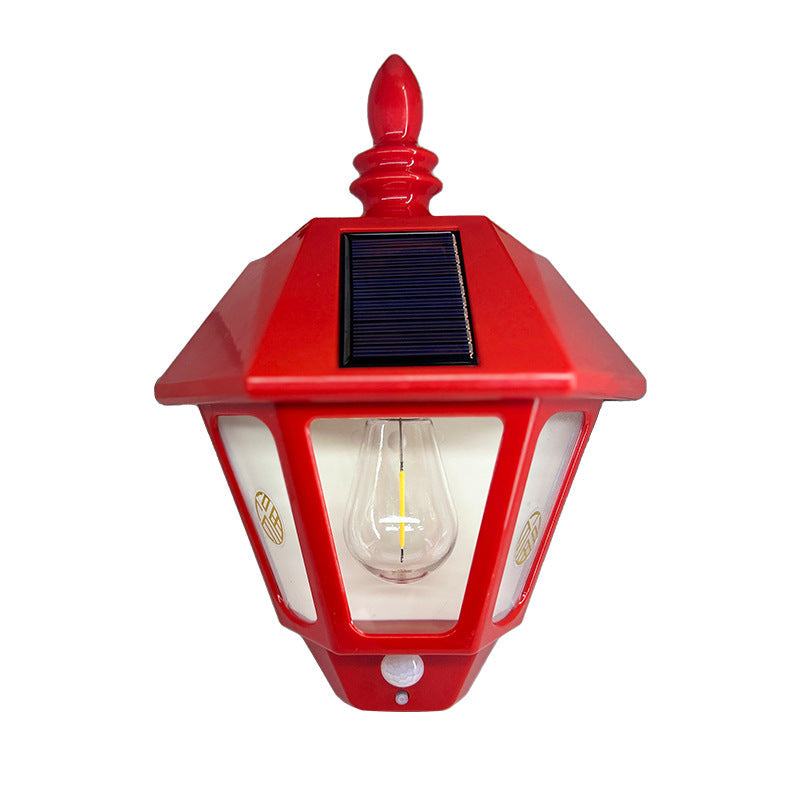 Wall Lantern Solar-Powered Weatherproof Fu Symbol