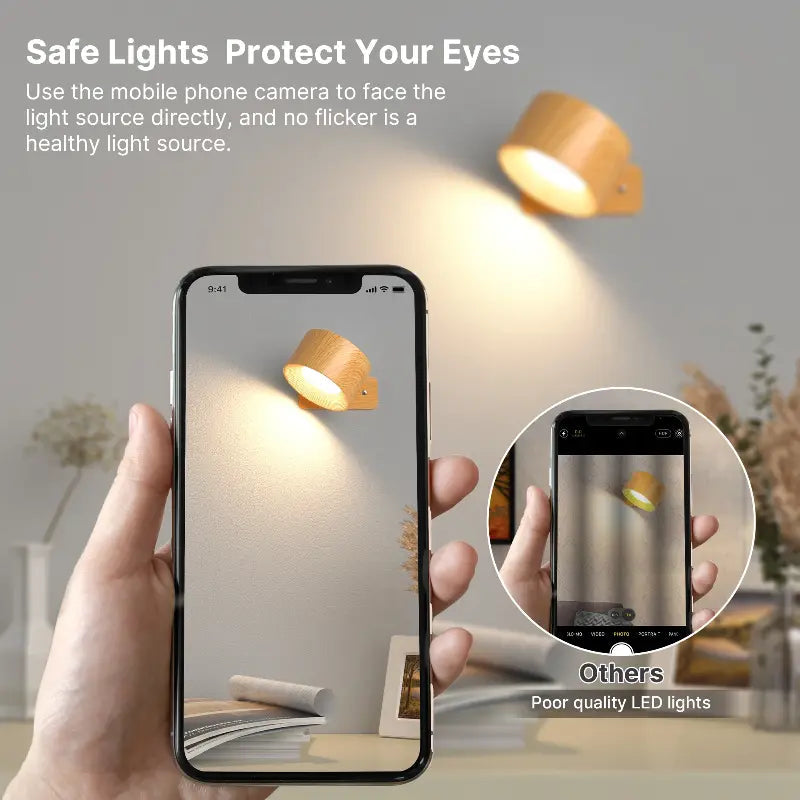 Wall Light 360° Swivel Head Touch Control USB Rechargeable