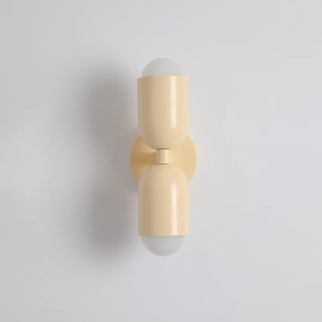 Wall Light Double Cylinder Up-Down Powder-Coated Metal E27 Socket