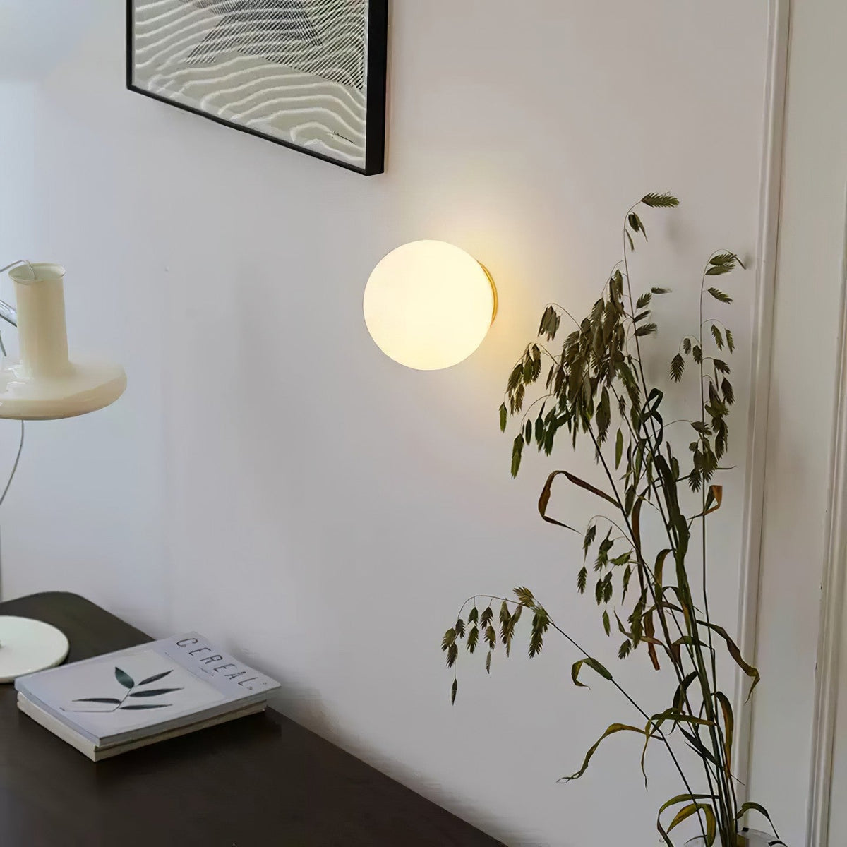 Wall Light Milky Glass Globe G9 LED Wall Mount
