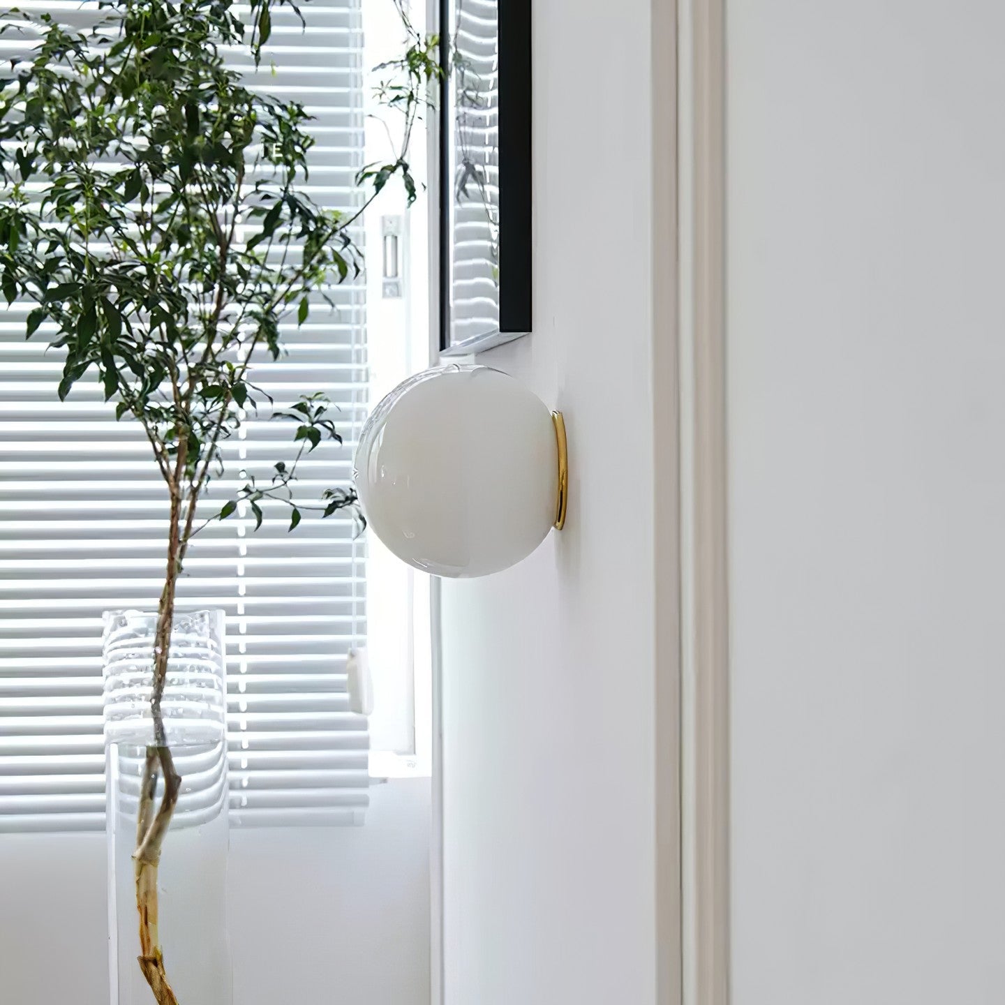 Wall Light Milky Glass Globe G9 LED Wall Mount