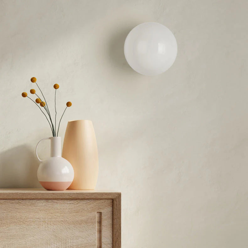 Wall Light Milky Glass Globe G9 LED Wall Mount