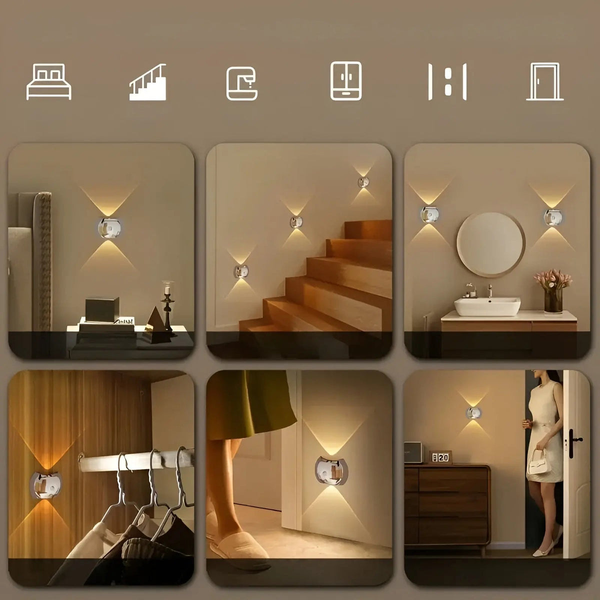 Wall Light Motion Sensor & USB-C Rechargeable Magnetic Mount