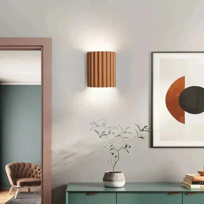 Wall Light Ribbed Resin Bidirectional Warm Light