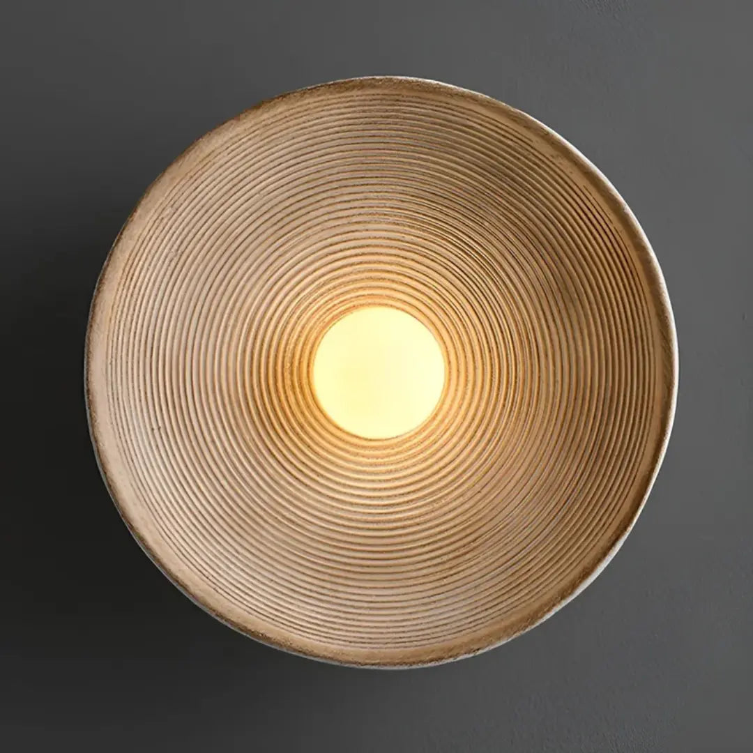 Wall Light Round Glass & Resin Selectable Light Tones