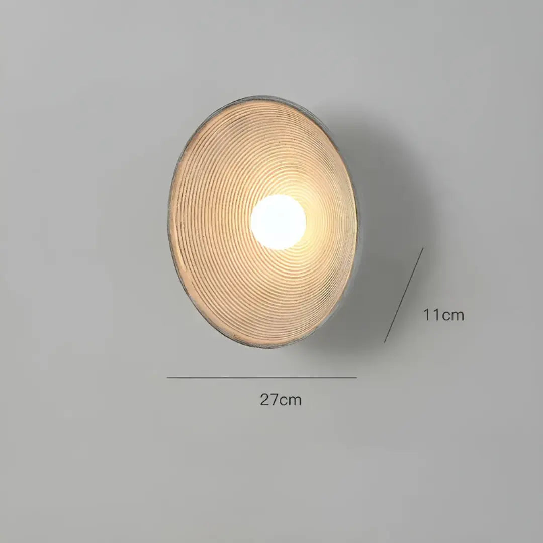 Wall Light Round Glass & Resin Selectable Light Tones