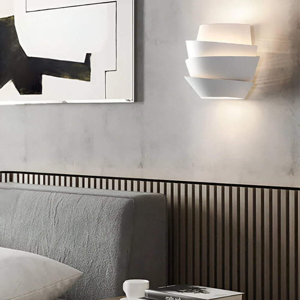 Wall Light Tiered Up/Down Matte White G9 Socket