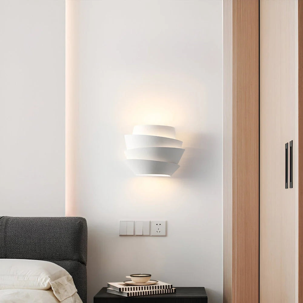 Wall Light Tiered Up/Down Matte White G9 Socket
