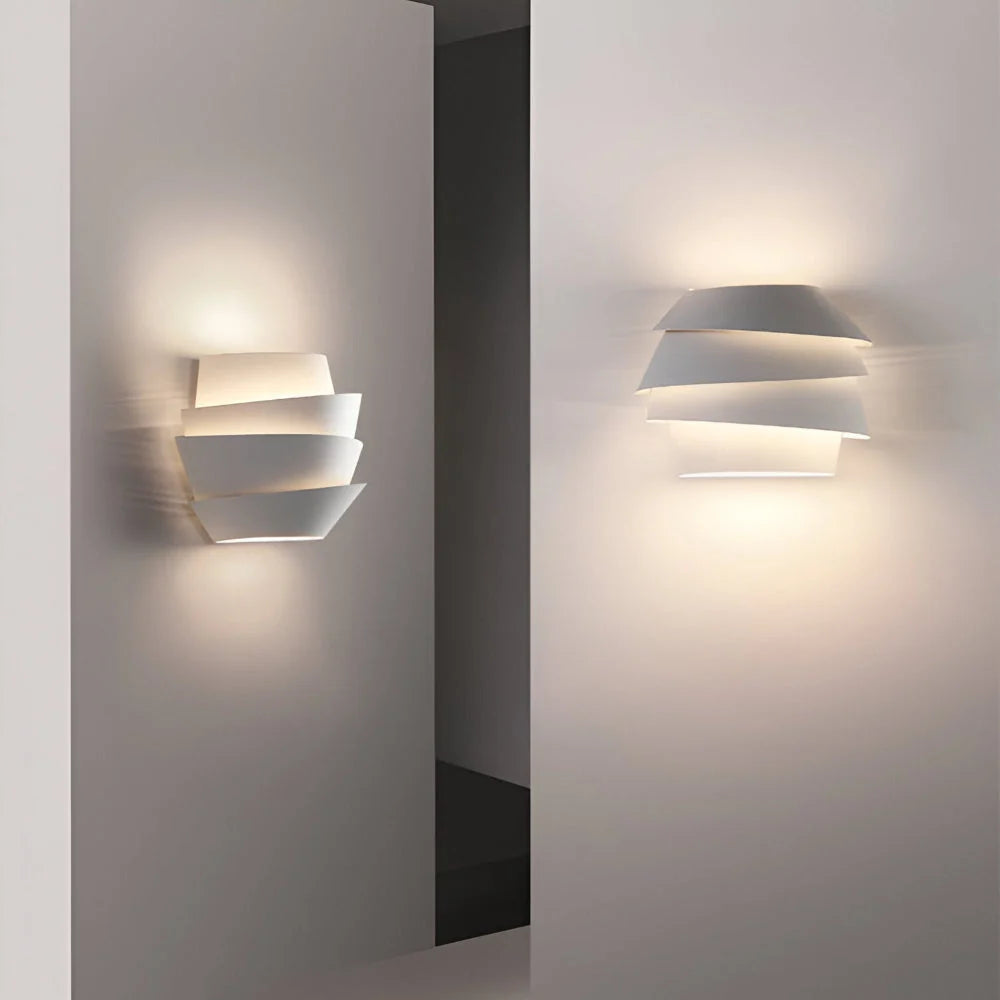 Wall Light Tiered Up/Down Matte White G9 Socket