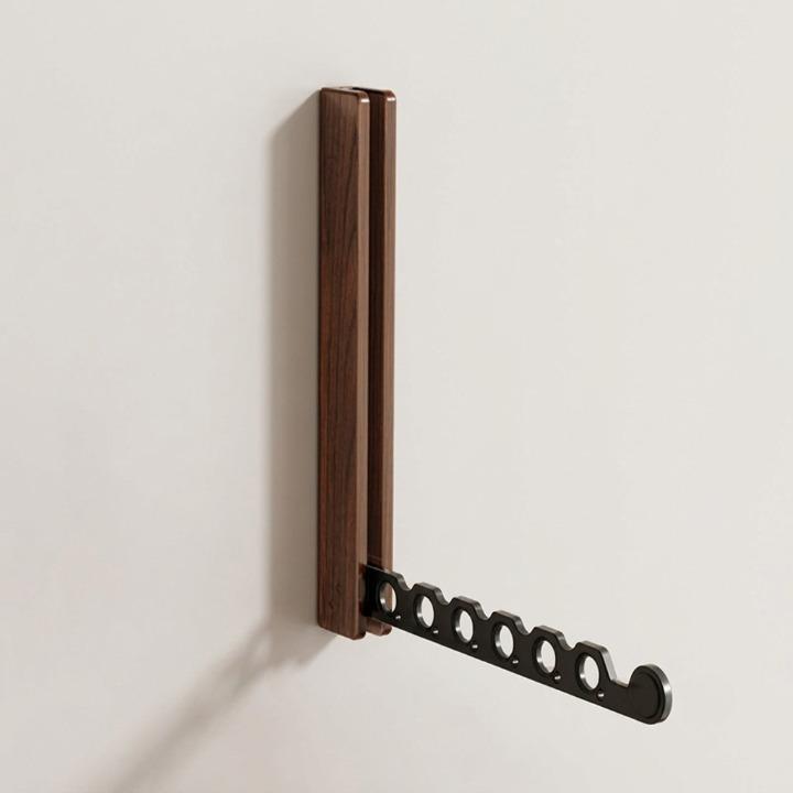 Wall-Mounted Coat Rack Fold-Flat Solid Wood
