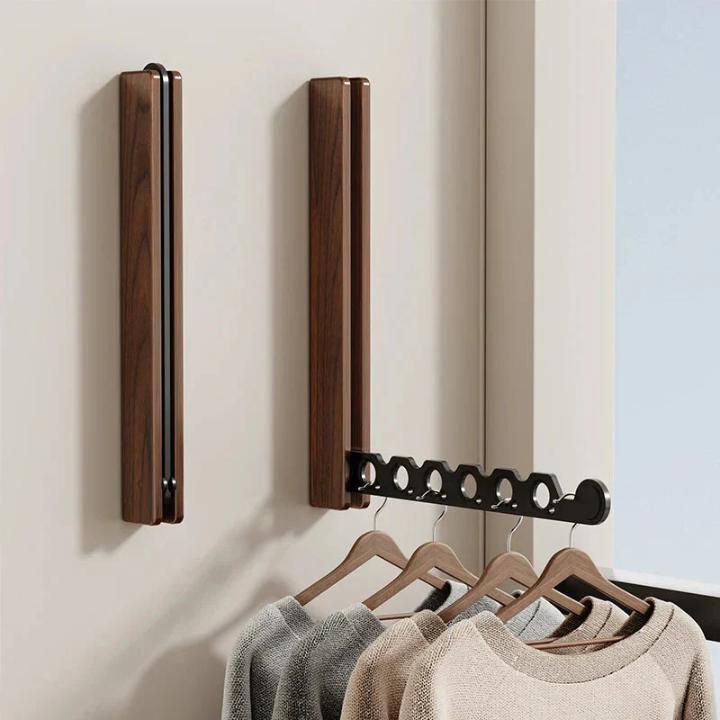 Wall-Mounted Coat Rack Fold-Flat Solid Wood