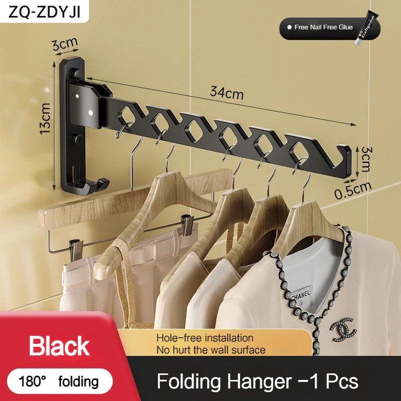 Wall-Mounted Drying Rack Foldable Aluminum 180 Degree Swivel