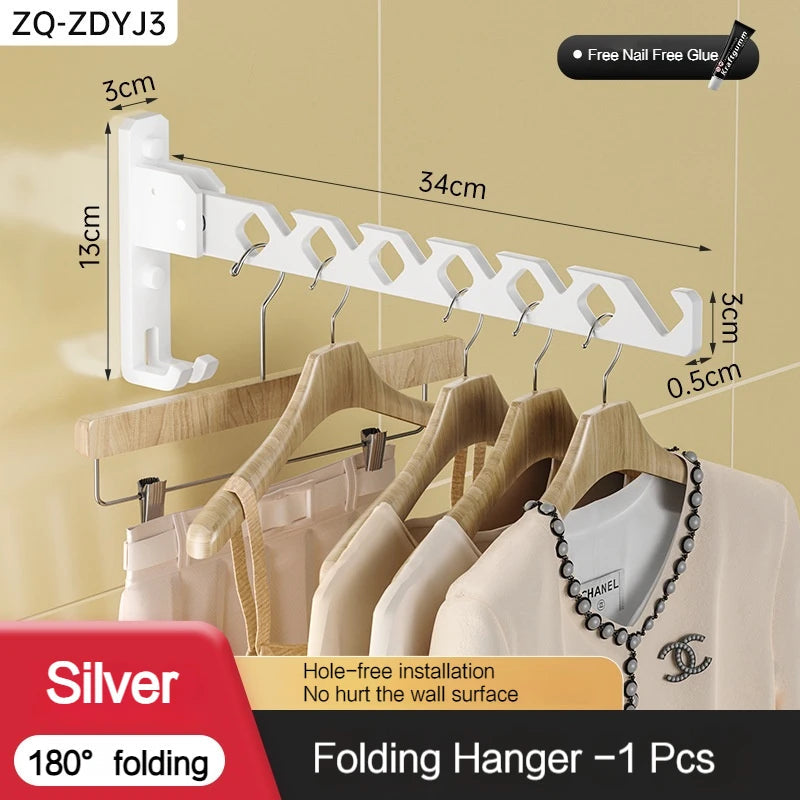 Wall-Mounted Drying Rack Foldable Aluminum 180 Degree Swivel