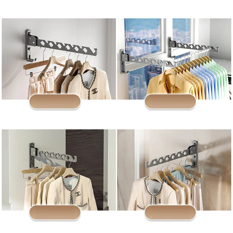 Wall-Mounted Drying Rack Foldable Aluminum 180 Degree Swivel