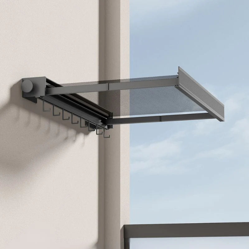 Wall-Mounted Drying Rack Foldable Grid Shelf & Clothes Rail