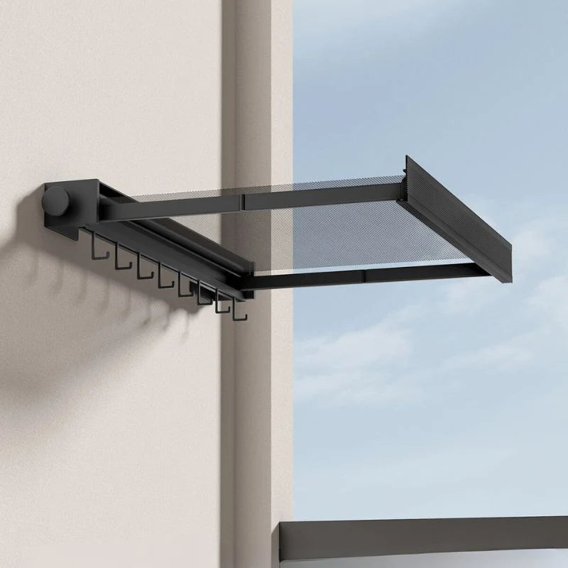 Wall-Mounted Drying Rack Foldable Grid Shelf & Clothes Rail