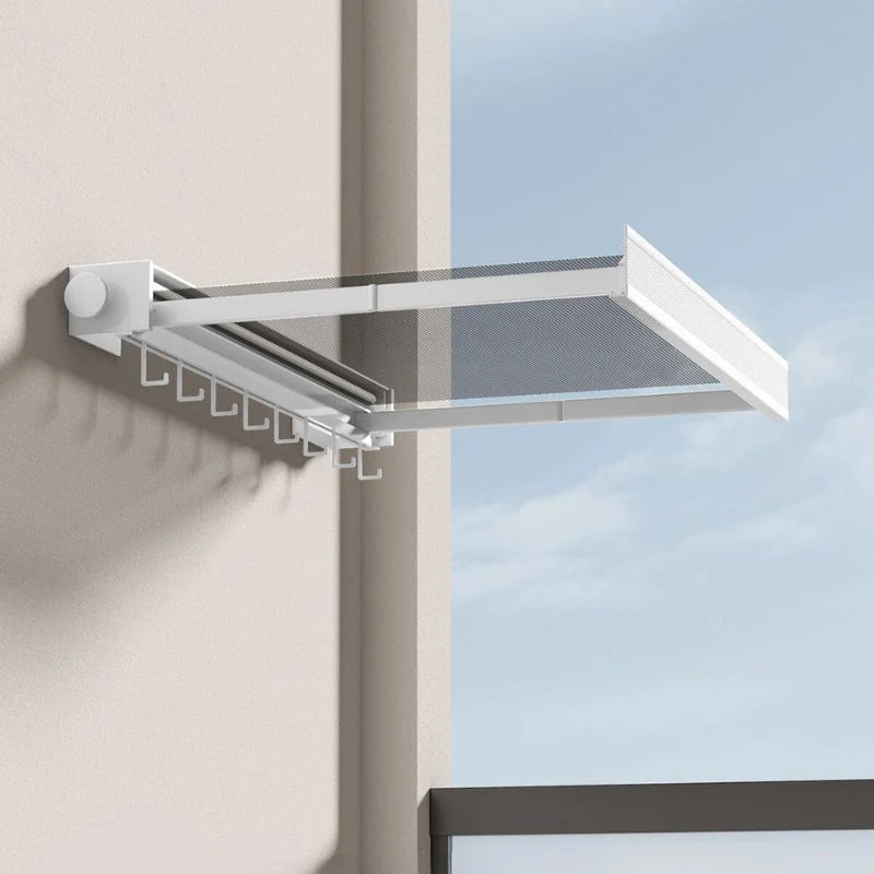 Wall-Mounted Drying Rack Foldable Grid Shelf & Clothes Rail