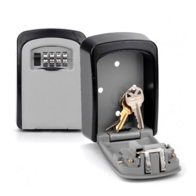 Wall-Mounted Key Box Weatherproof Aluminum 4-Digit Lock