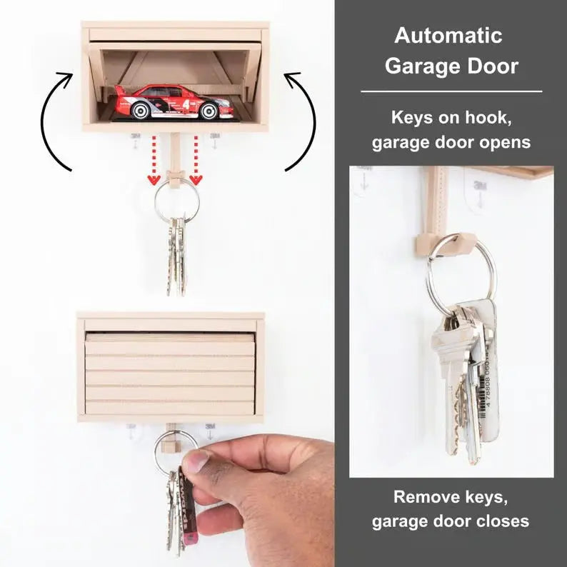 Wall-Mounted Key Holder Retro Car Design No-Tool Mounting